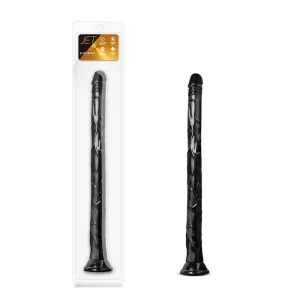 Blush Jet Black Mamba 19.25 in. Dildo with Suction Cup Black