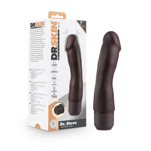 DR. SKIN SILICONE DR. STEVE 7 IN VIBRATING DILDO BROWN