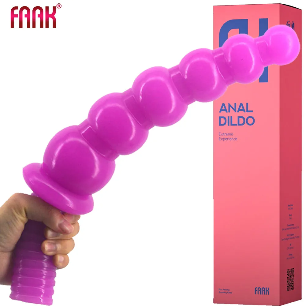 FAAK 14.2 Thrusting Handle Anal Plug 36cm Veined Dildo Huge Fat Adult Sex Toy