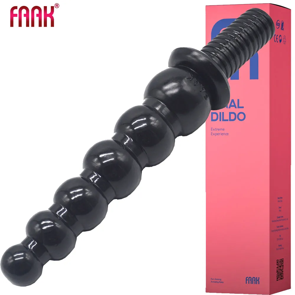 FAAK 14.2 Thrusting Handle Anal Plug 36cm Veined Dildo Huge Fat Adult Sex Toy