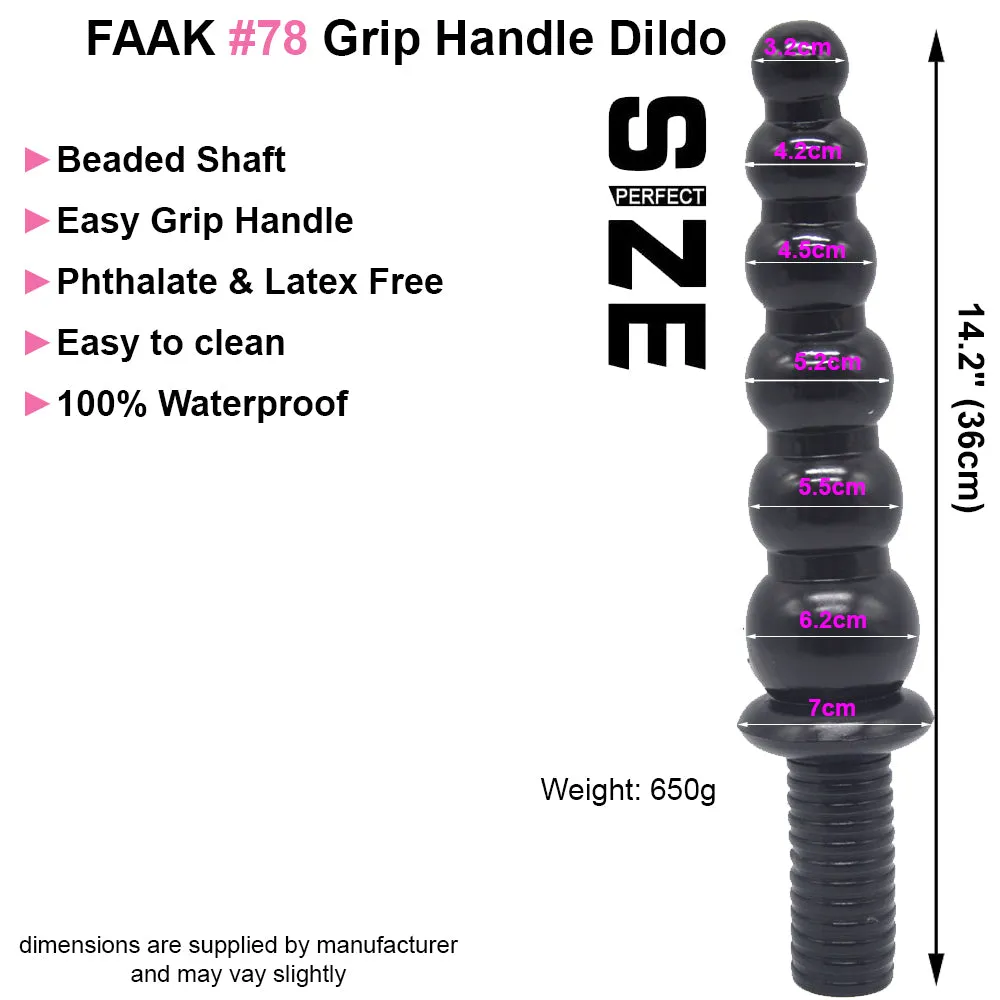 FAAK 14.2 Thrusting Handle Anal Plug 36cm Veined Dildo Huge Fat Adult Sex Toy