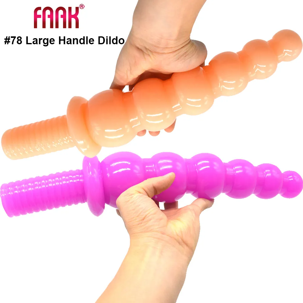 FAAK 14.2 Thrusting Handle Anal Plug 36cm Veined Dildo Huge Fat Adult Sex Toy