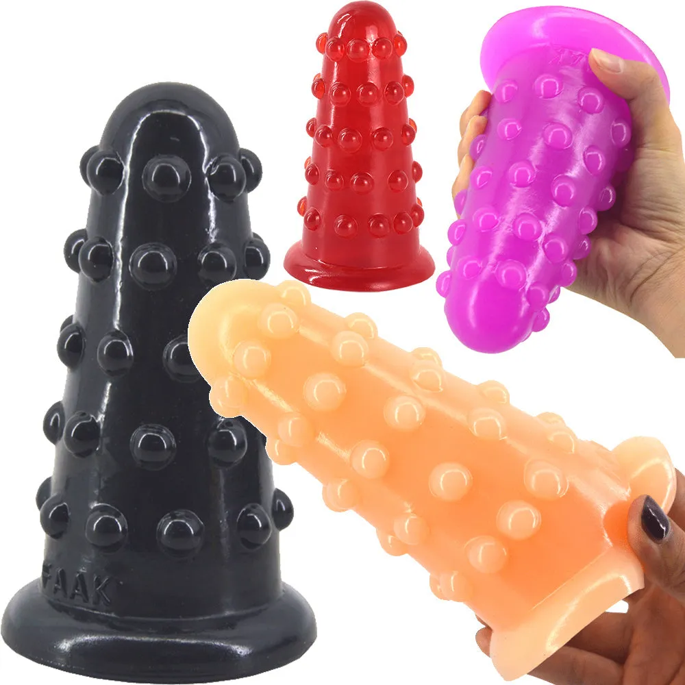 FAAK-74 Huge Thick Dotted Anal Dildo Plug Black
