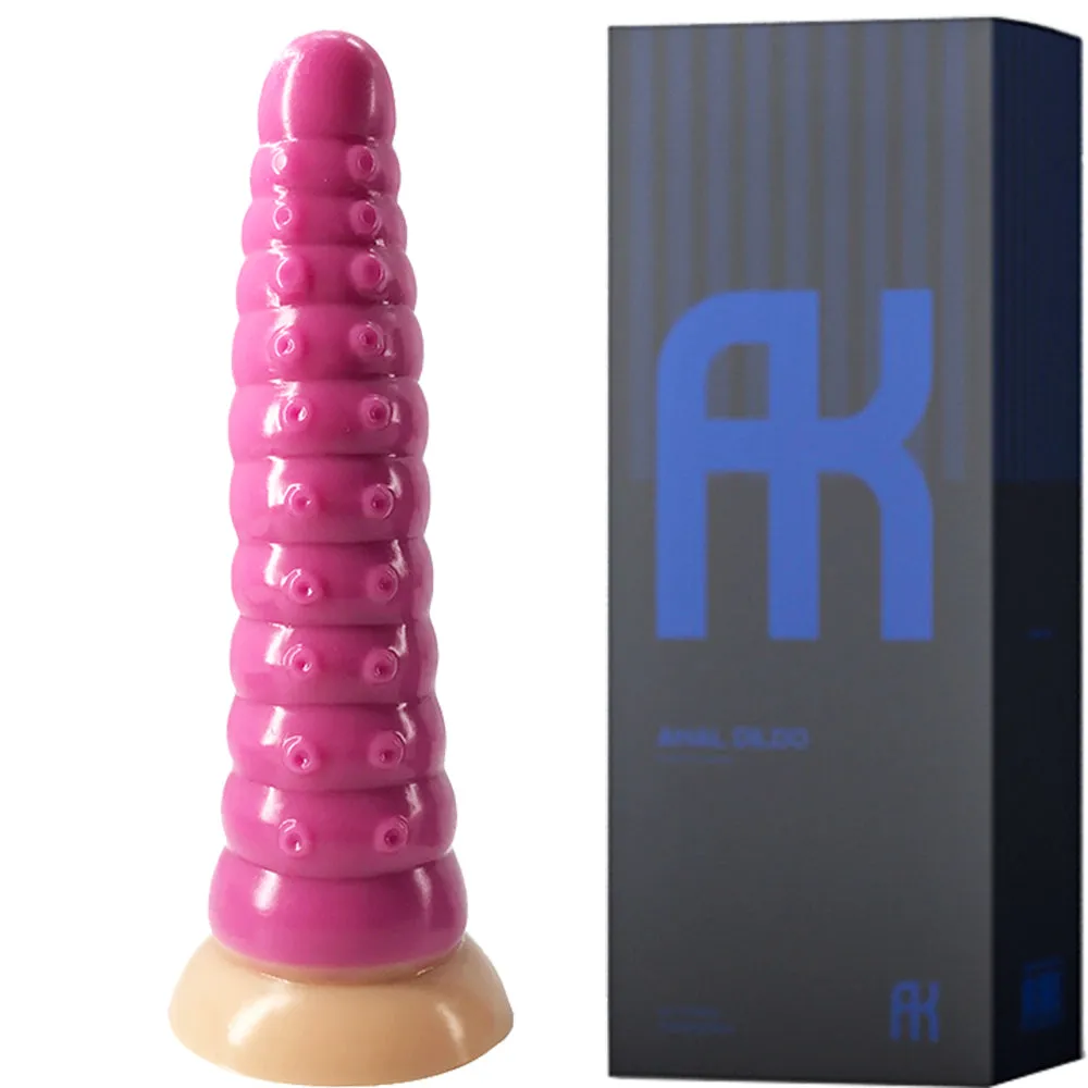 FAAK G121 Large Dildo Liquid Silicone Ridged Alien Tentacle Anal Plug Sex Toy