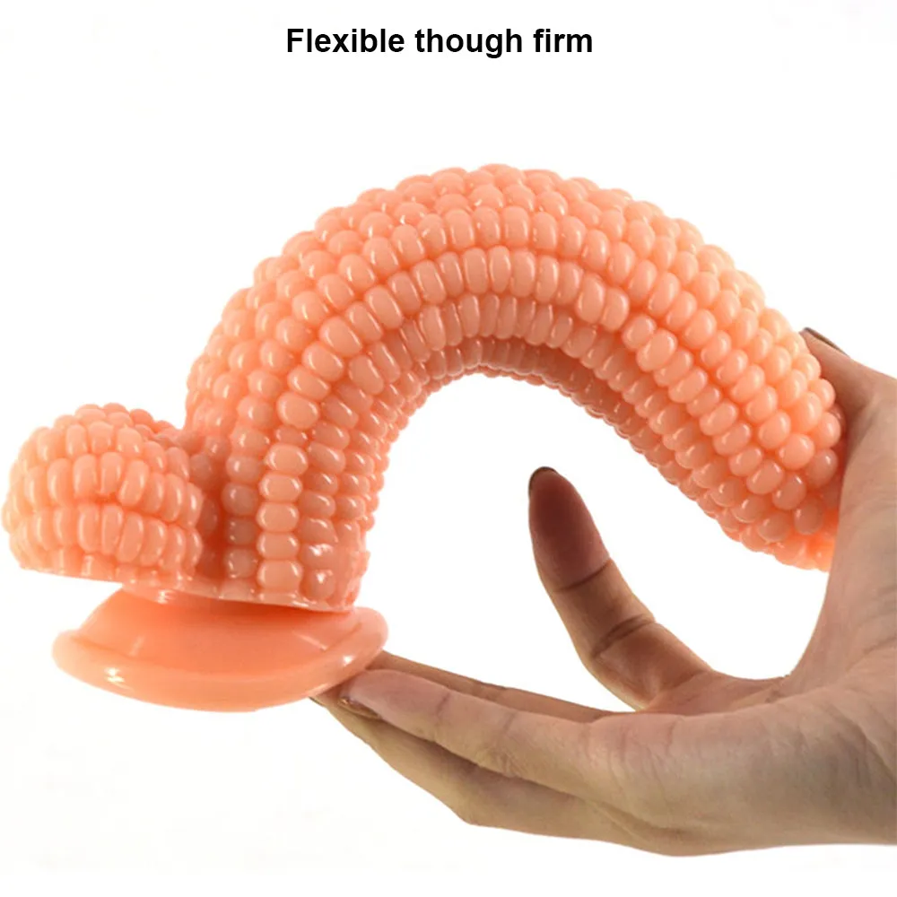 FAAK Realistic 8.2 Corn Beaded Anal Butt Plug 21cm Dildo Suction Cup Balls Dong