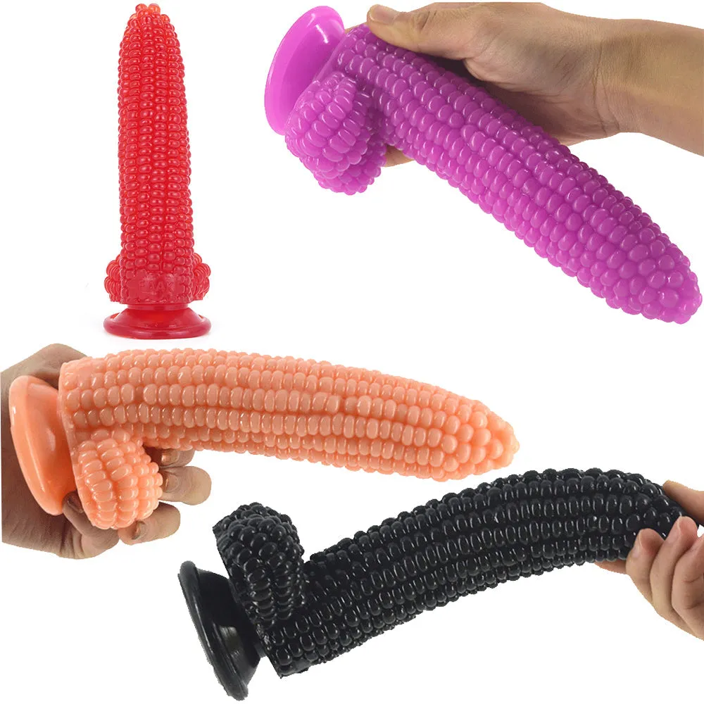 FAAK Realistic 8.2 Corn Beaded Anal Butt Plug 21cm Dildo Suction Cup Balls Dong