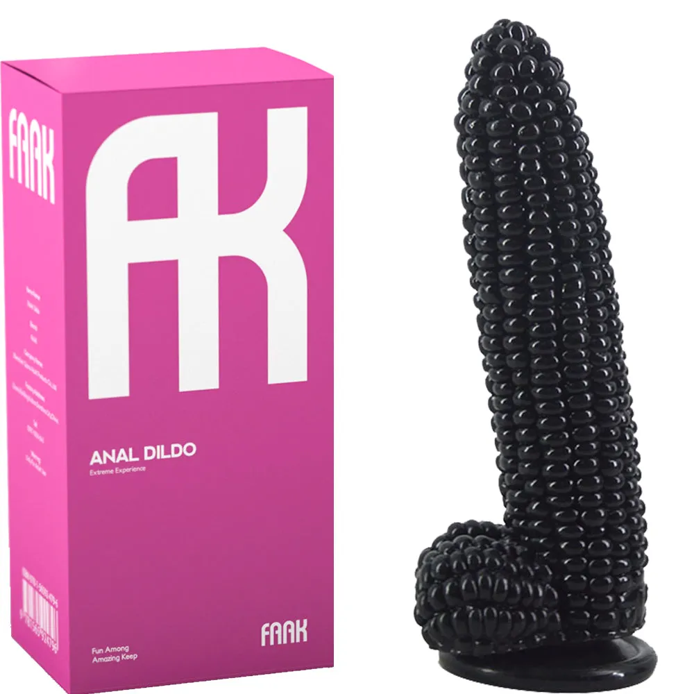 FAAK Realistic 8.2 Corn Beaded Anal Butt Plug 21cm Dildo Suction Cup Balls Dong