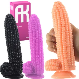 FAAK Realistic 8.2 Corn Beaded Anal Butt Plug 21cm Dildo Suction Cup Balls Dong