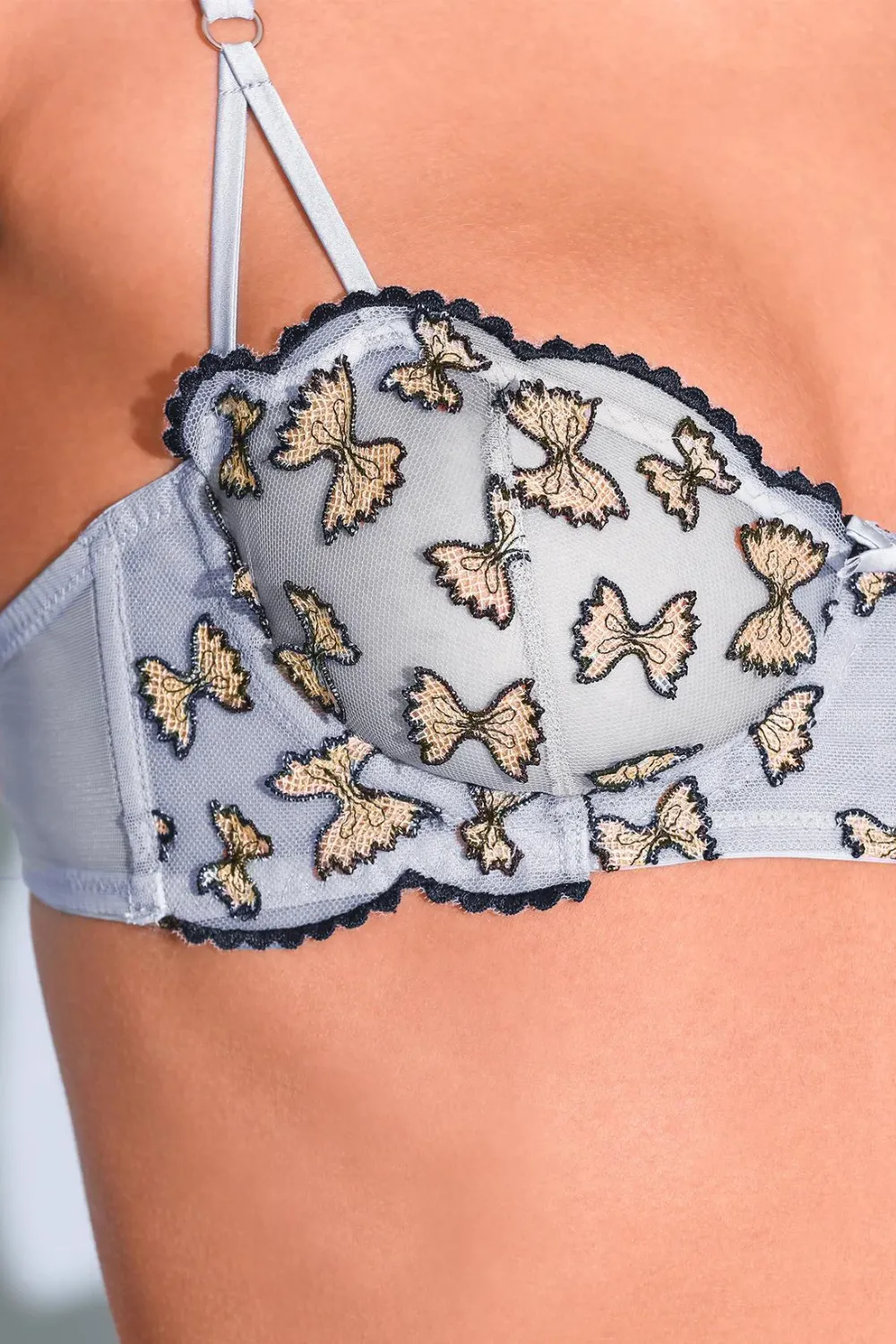 Farfalle Embroidery Balconette Bra