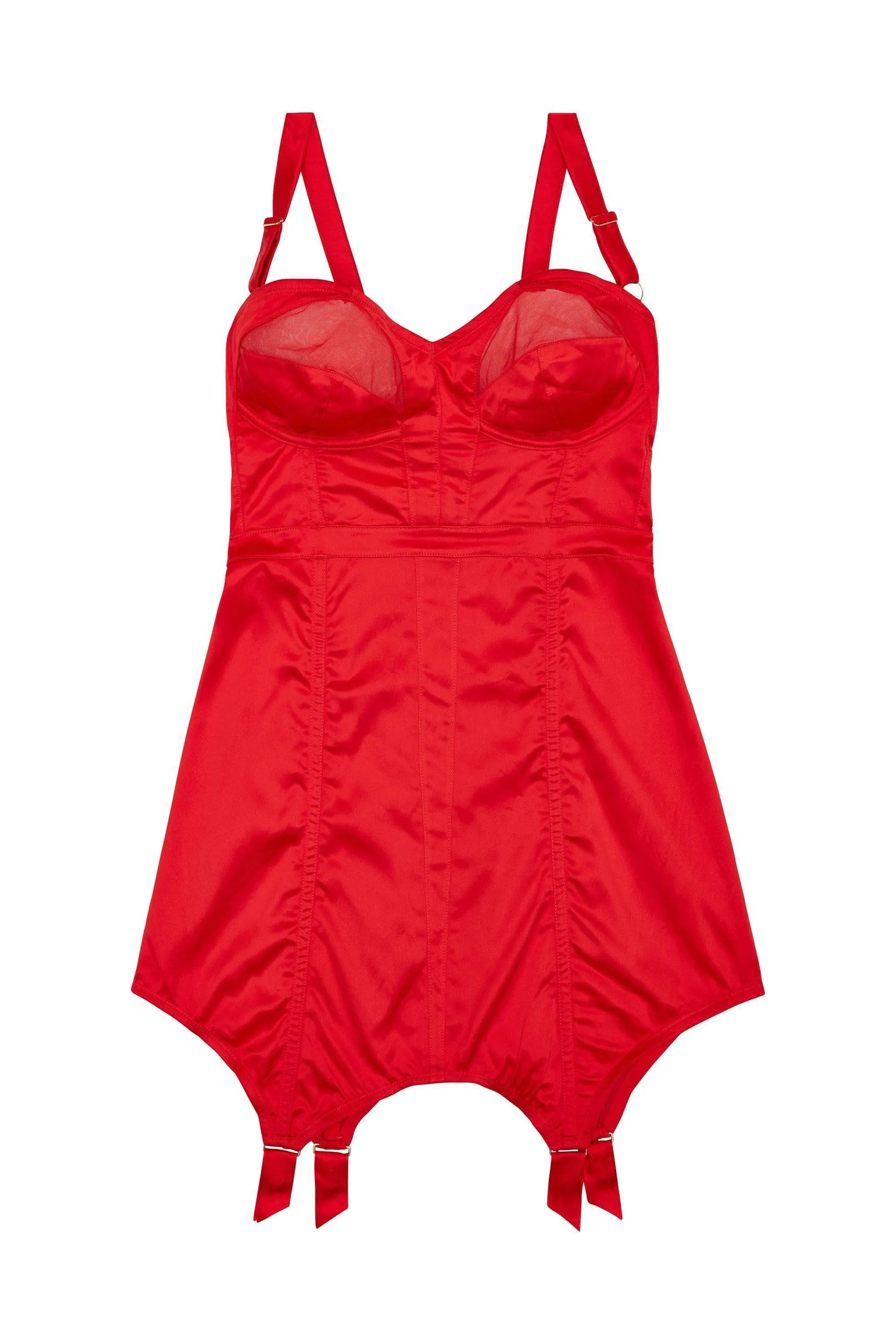 Felicity Hayward Clarice Retro Girdle Dress Red Curve