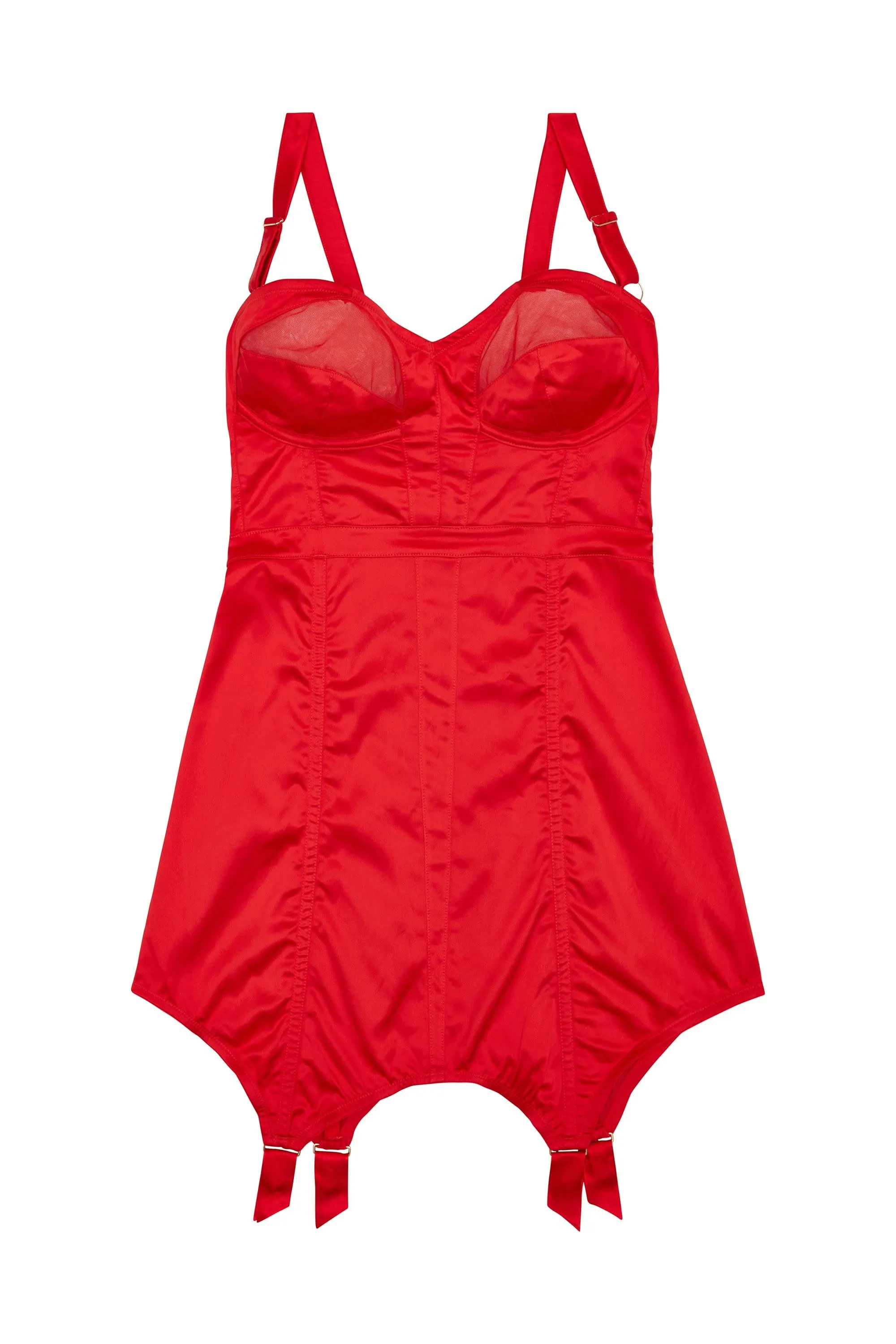 Felicity Hayward Clarice Retro Girdle Dress Red Curve