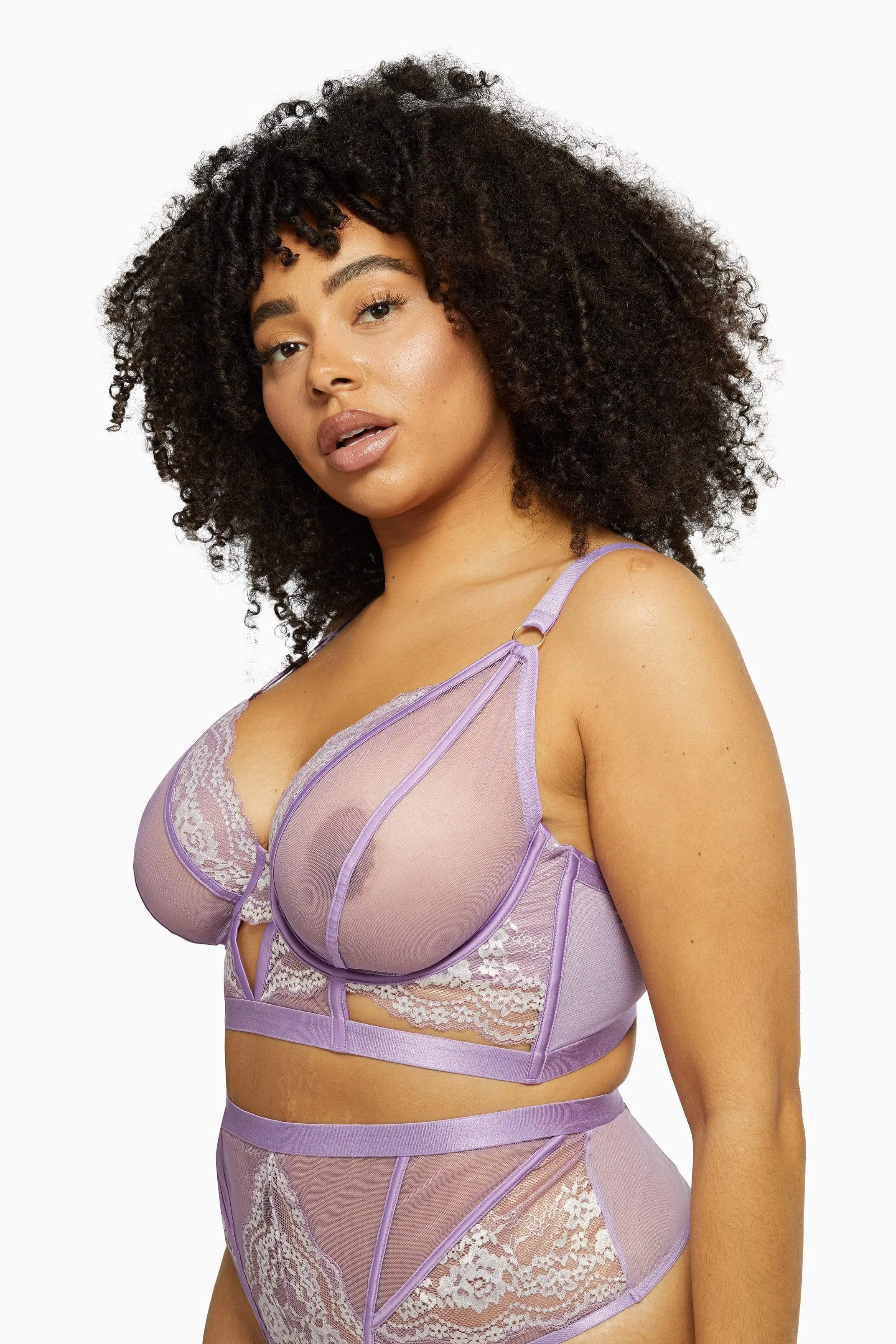 Fenella Lace and Net Longline Bra