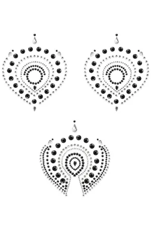 Flamboyant Rhinestone Body Decorations Black/Grey