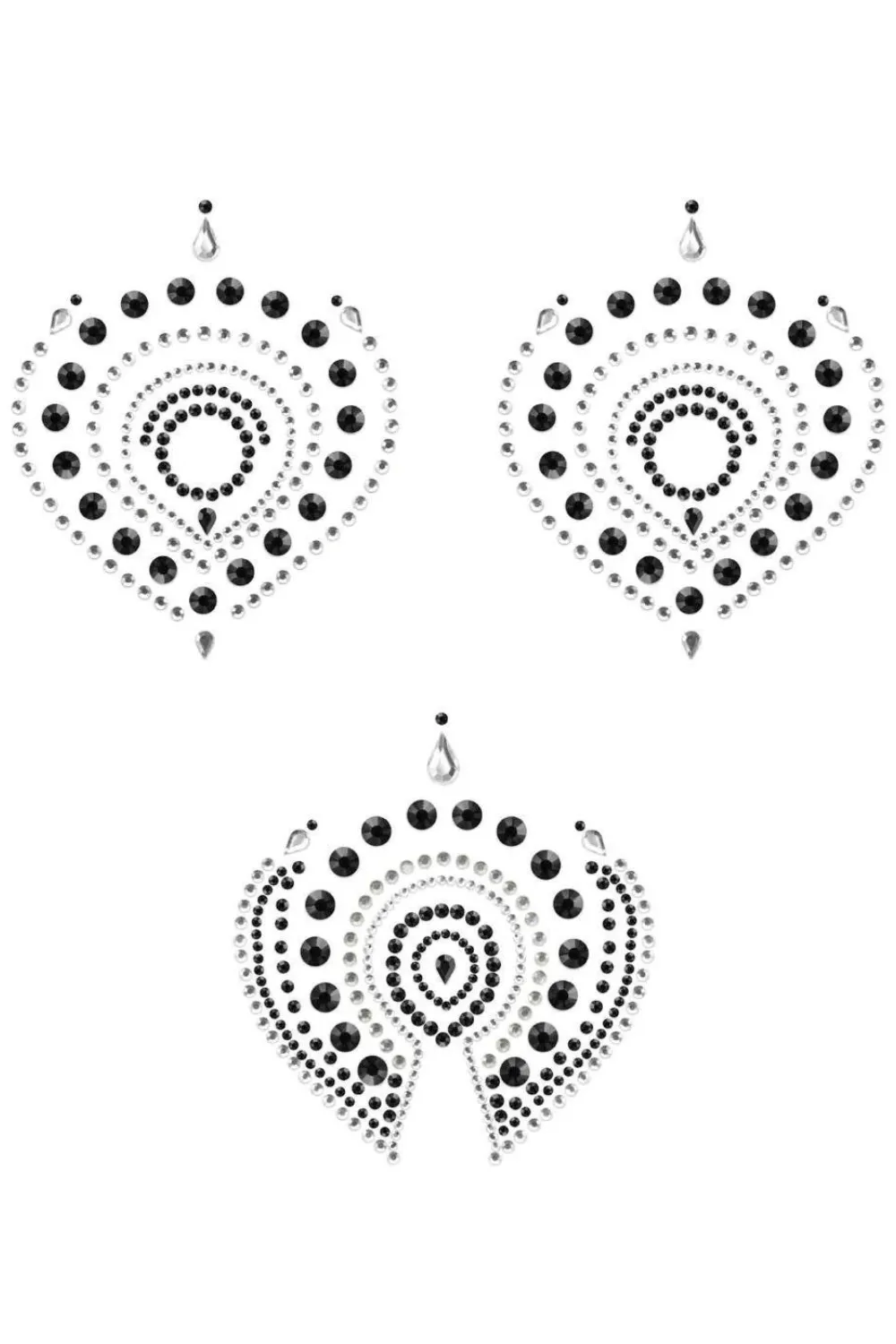 Flamboyant Rhinestone Body Decorations Black/Grey