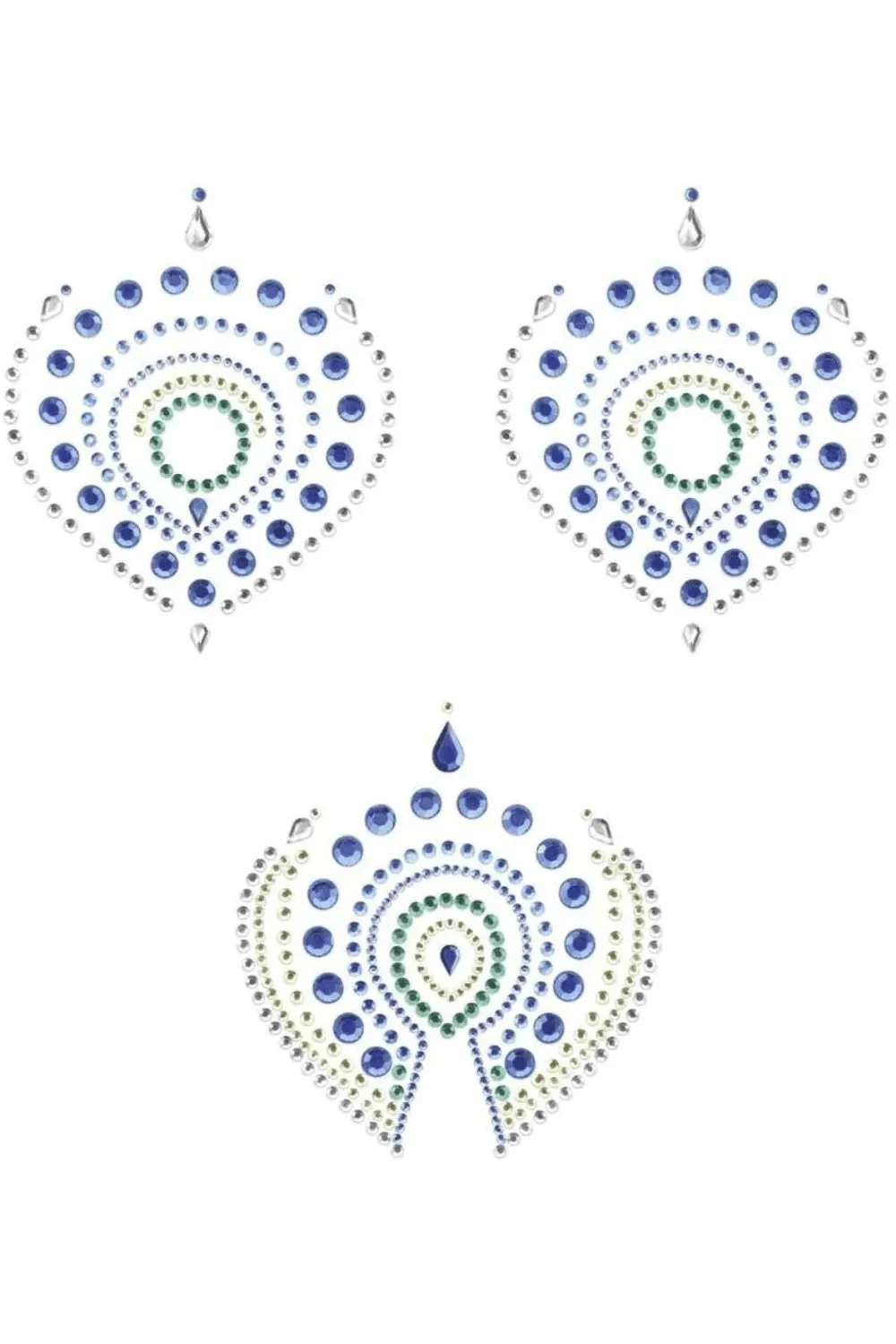 Flamboyant Rhinestone Body Decorations Green/Blue
