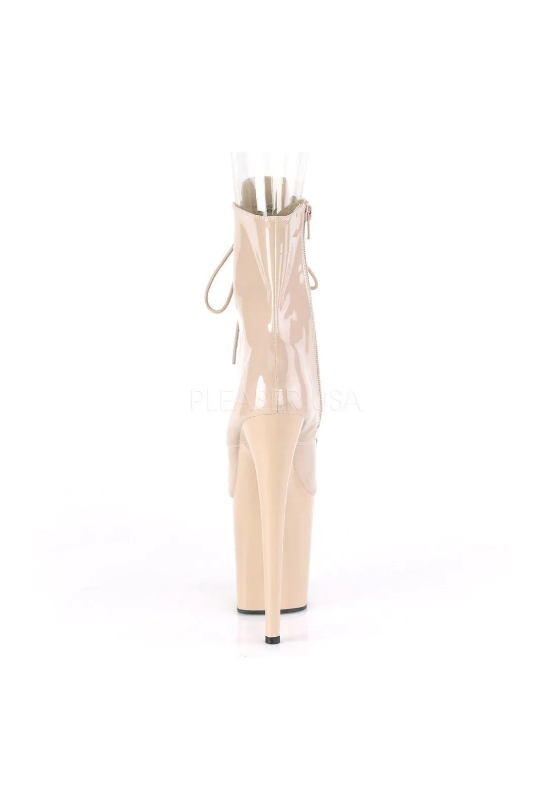 FLAMINGO-1021 Exotic Platform Sandal | Nude Patent