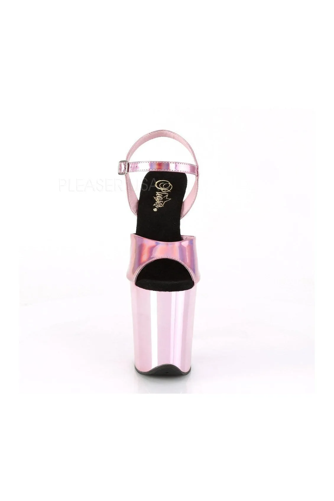 FLAMINGO-809HG Exotic Platform Sandal | Pink Faux Leather