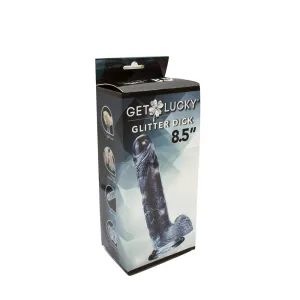 Get Lucky 8.5' Real Skin Glitter Dick - Clear