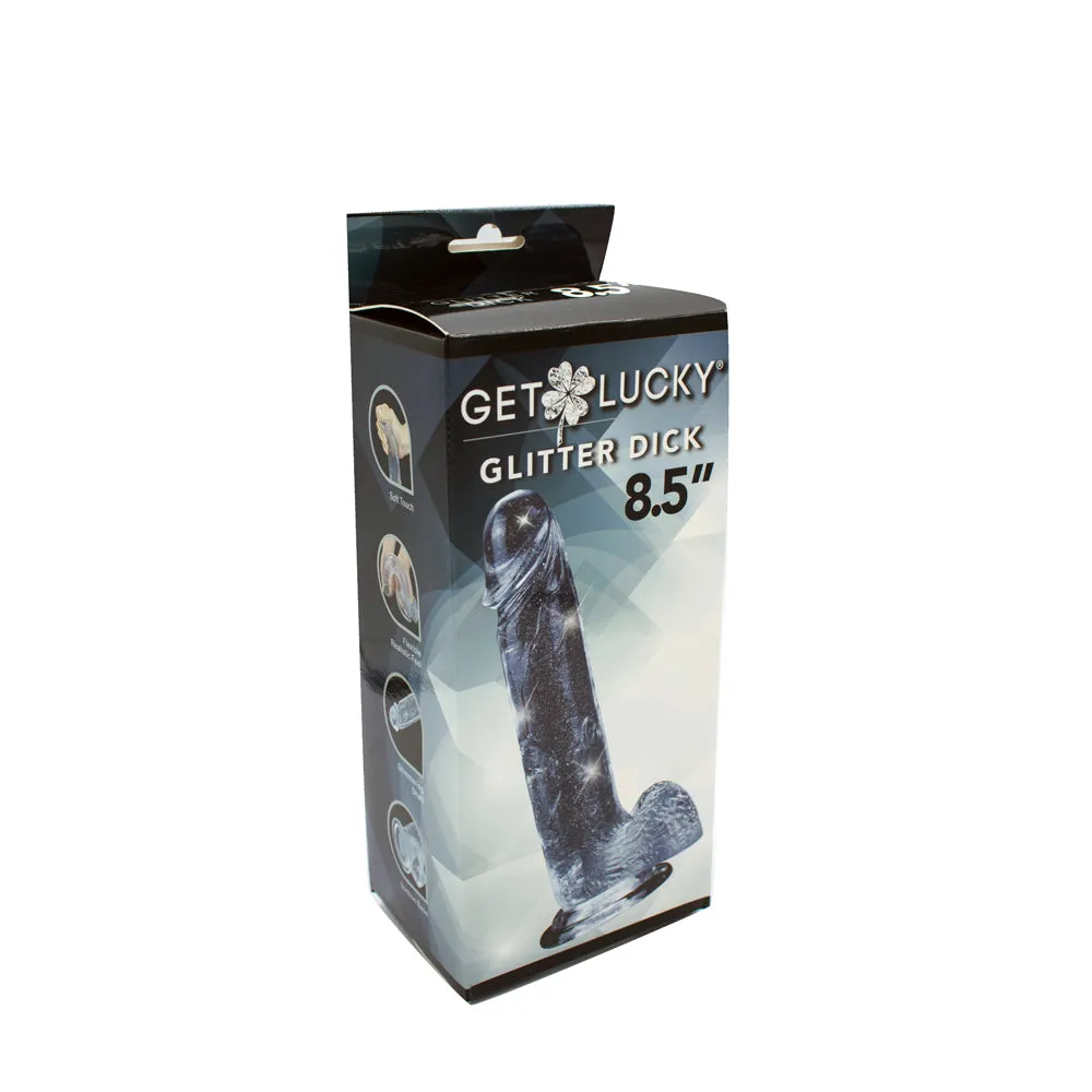 Get Lucky 8.5' Real Skin Glitter Dick - Clear