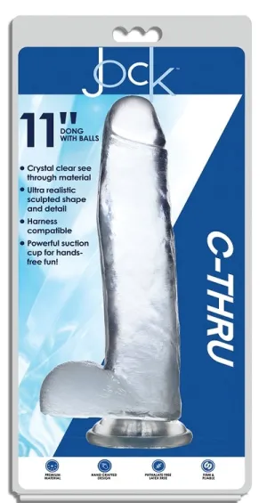 JOCK C-Thru 11 Clear TPE Dong W/Balls & Suction Cup