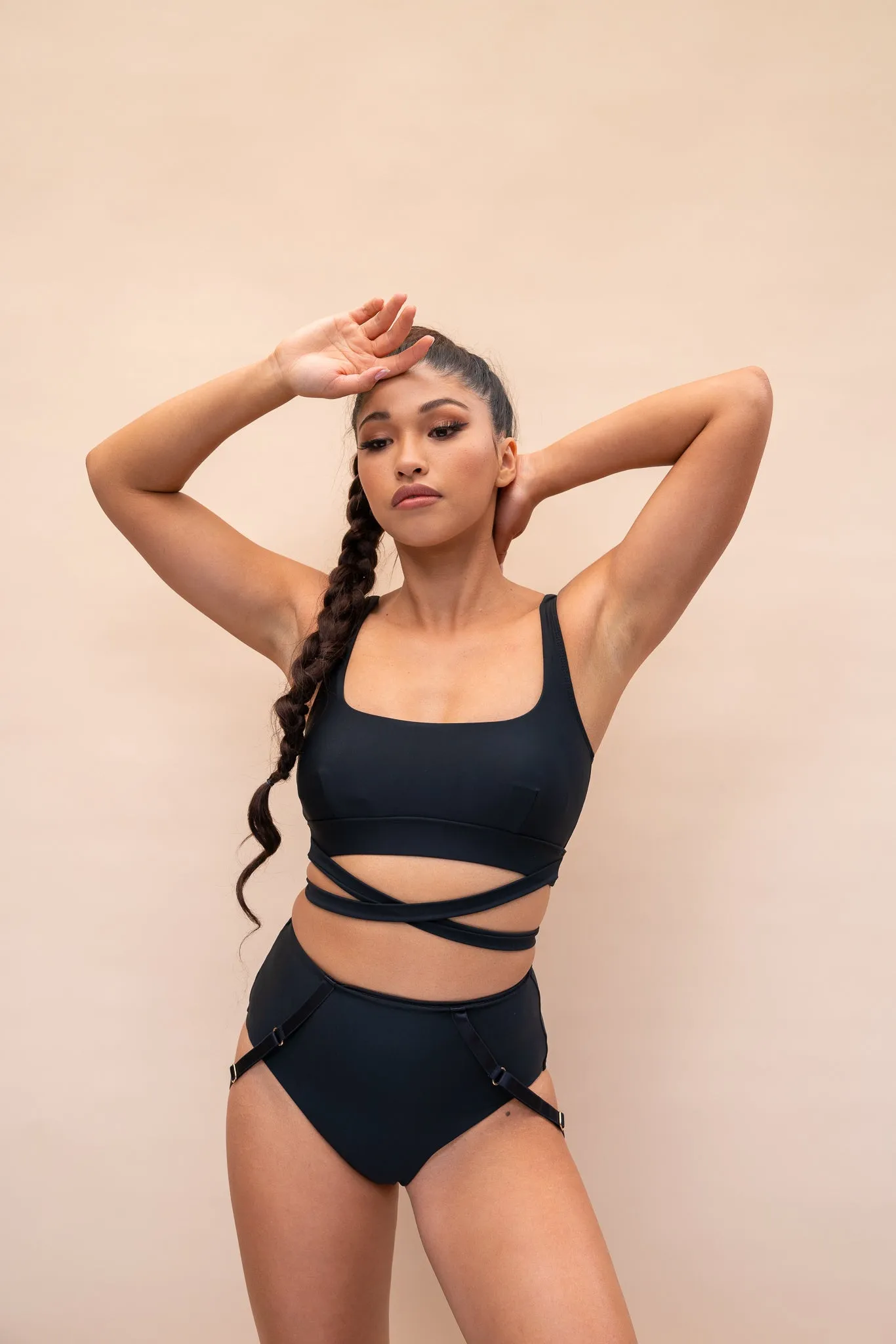 Kehlani High Waist - Adjustable Scrunch Garter High Waist Bottom