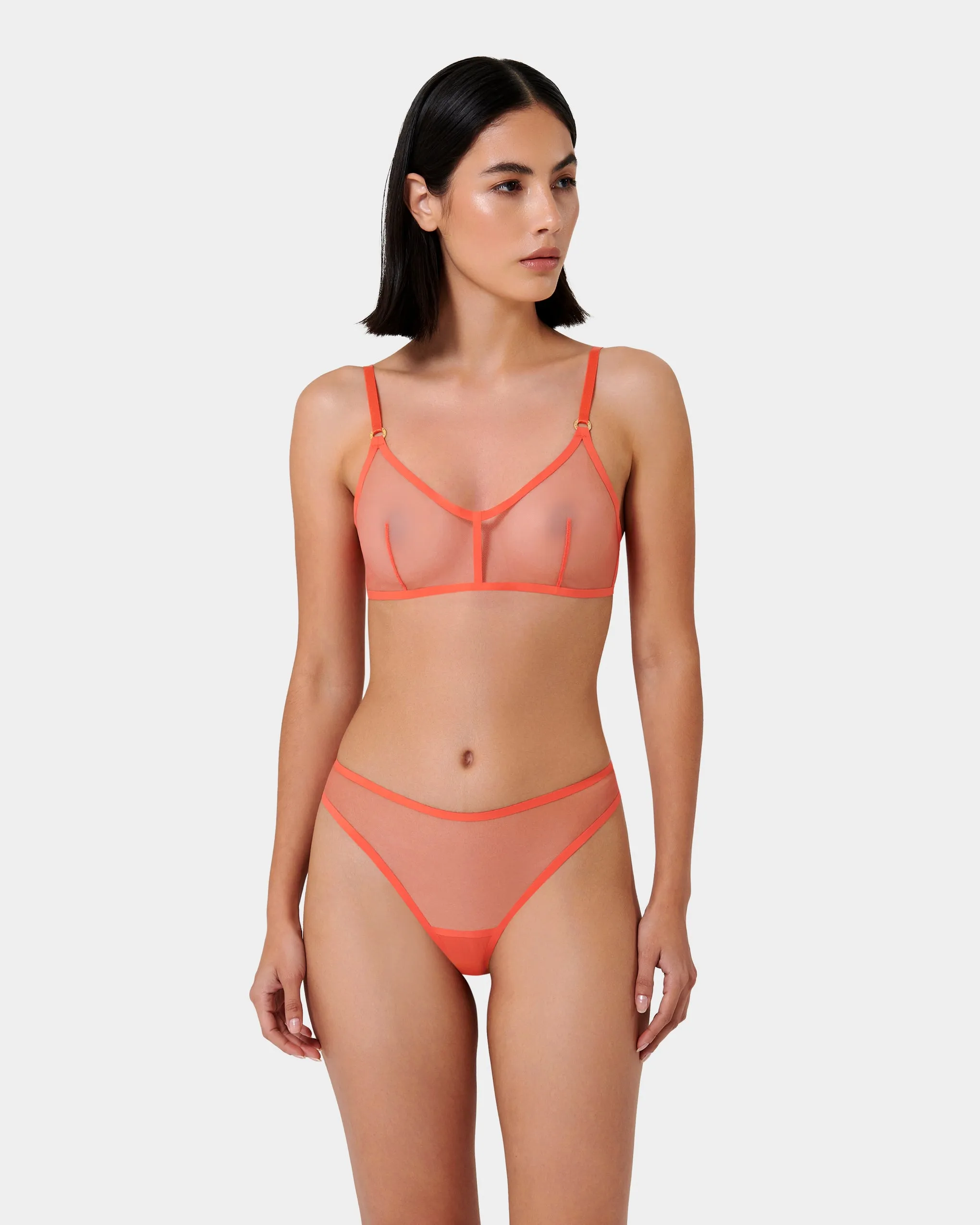 Naomi Mesh Bralette Coral
