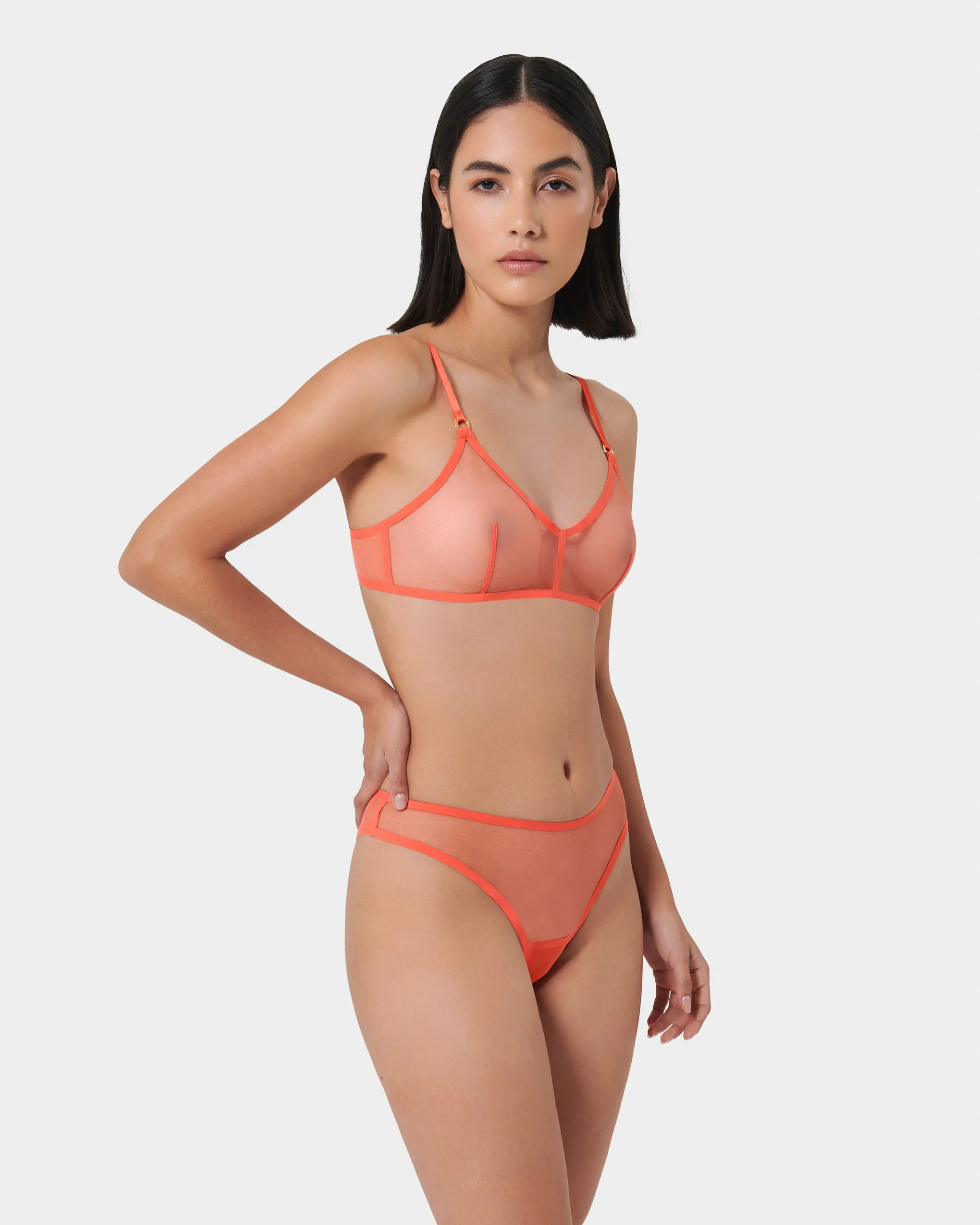 Naomi Mesh Bralette Coral