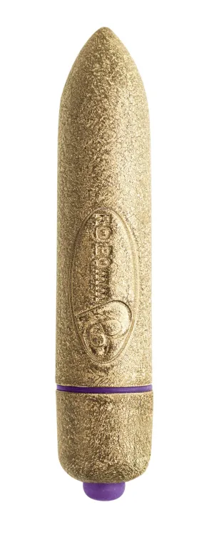 Rocks Off Precious Golden Passion Colored RO-80 mm Bullet - 7 Speed Gold