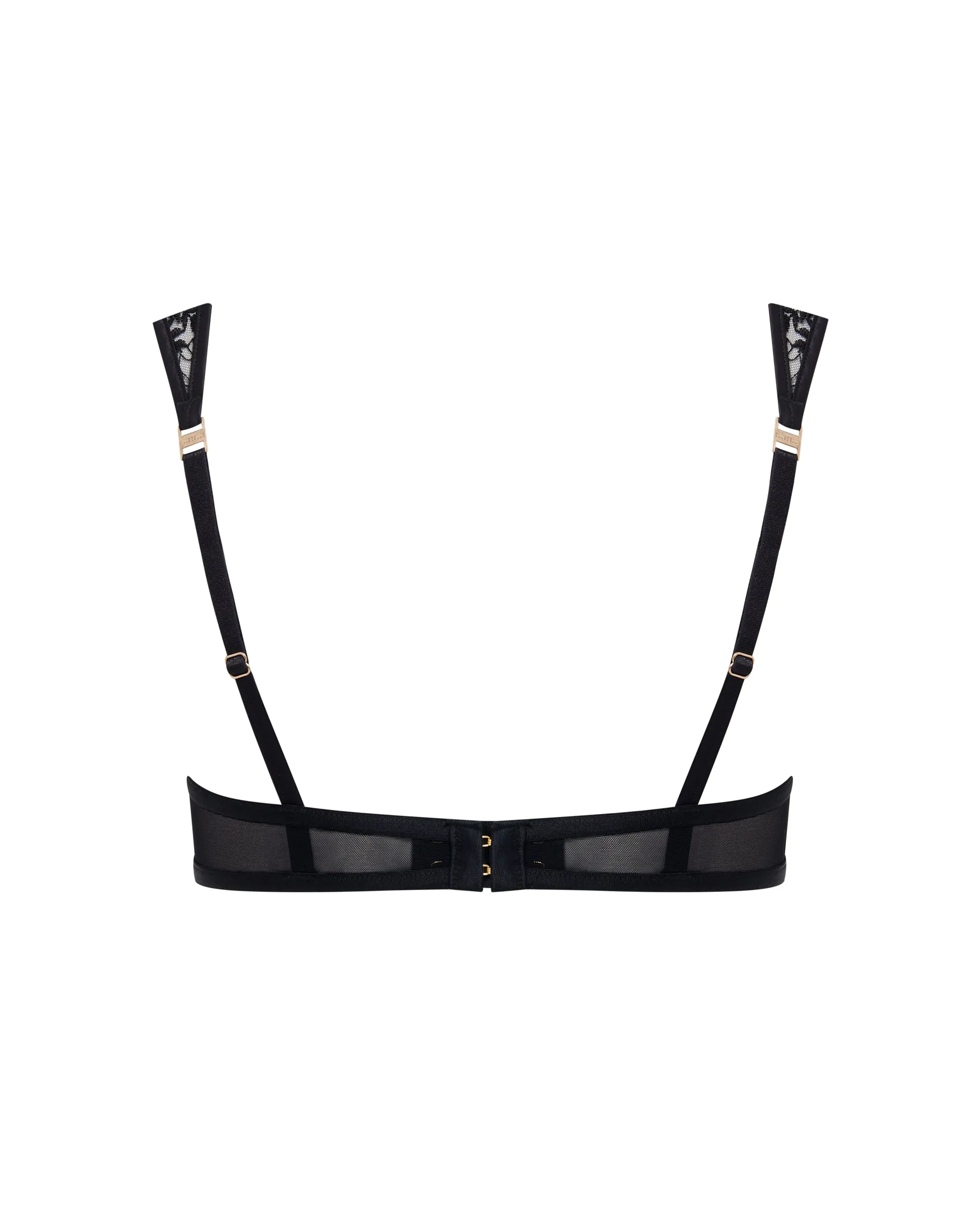 Seraphim Embroidered Sheer Bra Black