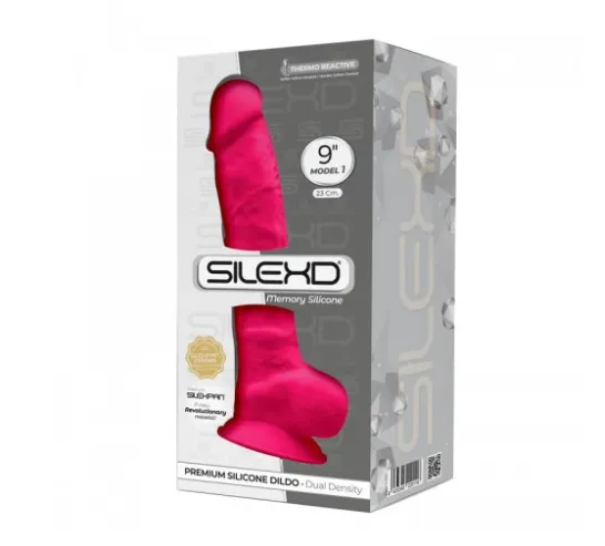 SILEXD 9 Large Dildo Realistic Veined Dual Layer Silicone Dong Sex Toy