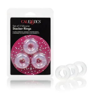 Silicone Stacker Rings Set - Pack of 3 Clear
