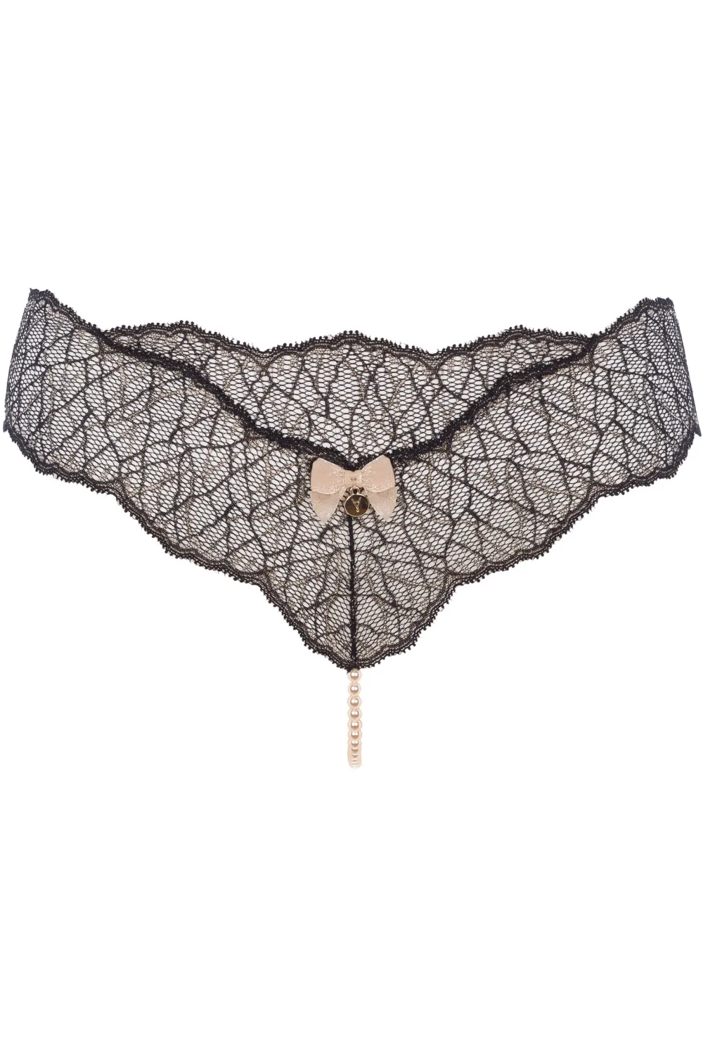 Sydney Single Pearl Thong Black. Size XL