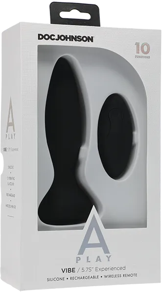 Vibe - Experienced - Rechargeable Silicone Anal Plug With Remote (Black)