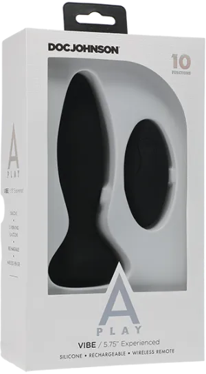 Vibe - Experienced - Rechargeable Silicone Anal Plug With Remote (Black)