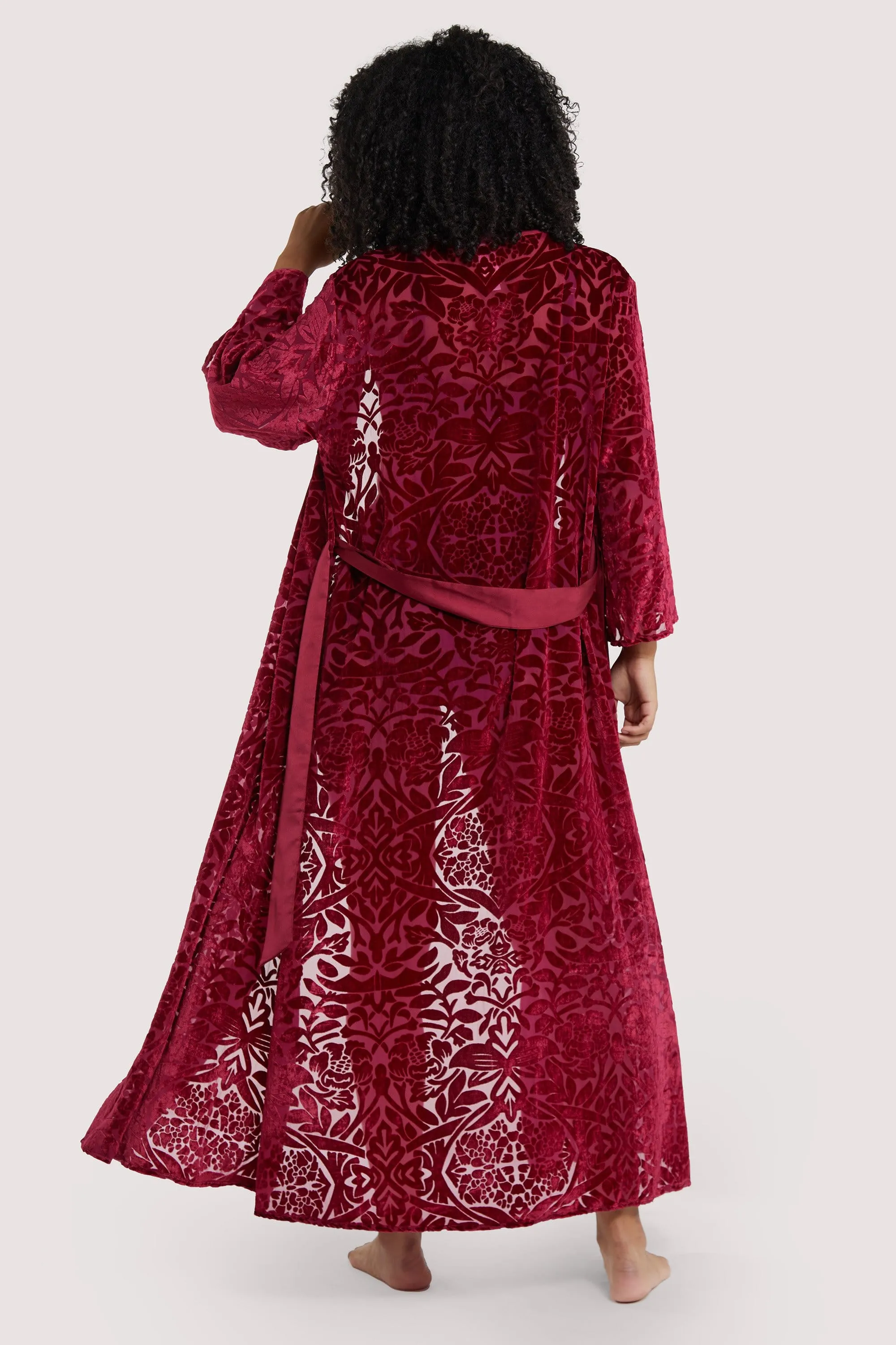 Wine Devore Gown