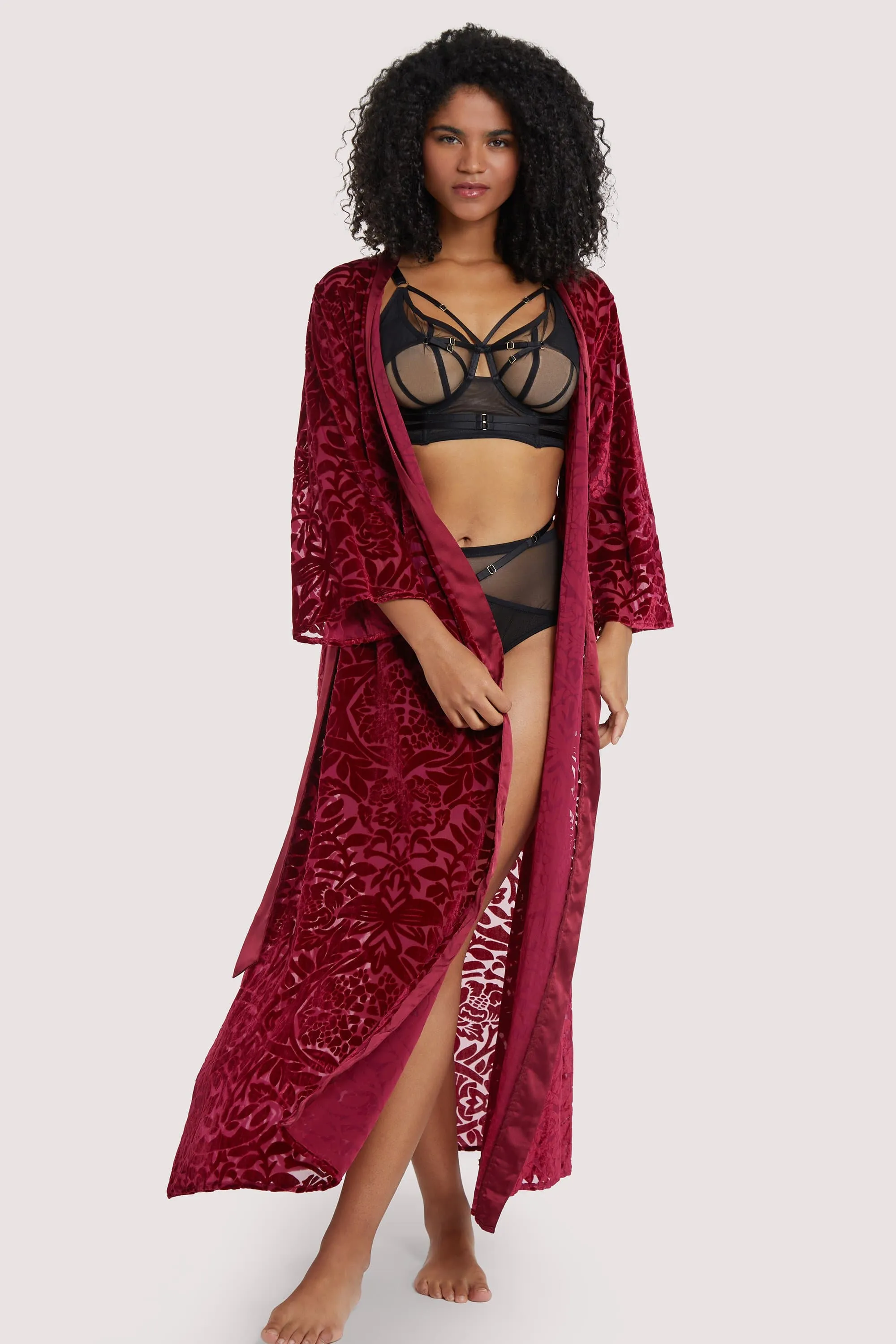 Wine Devore Gown