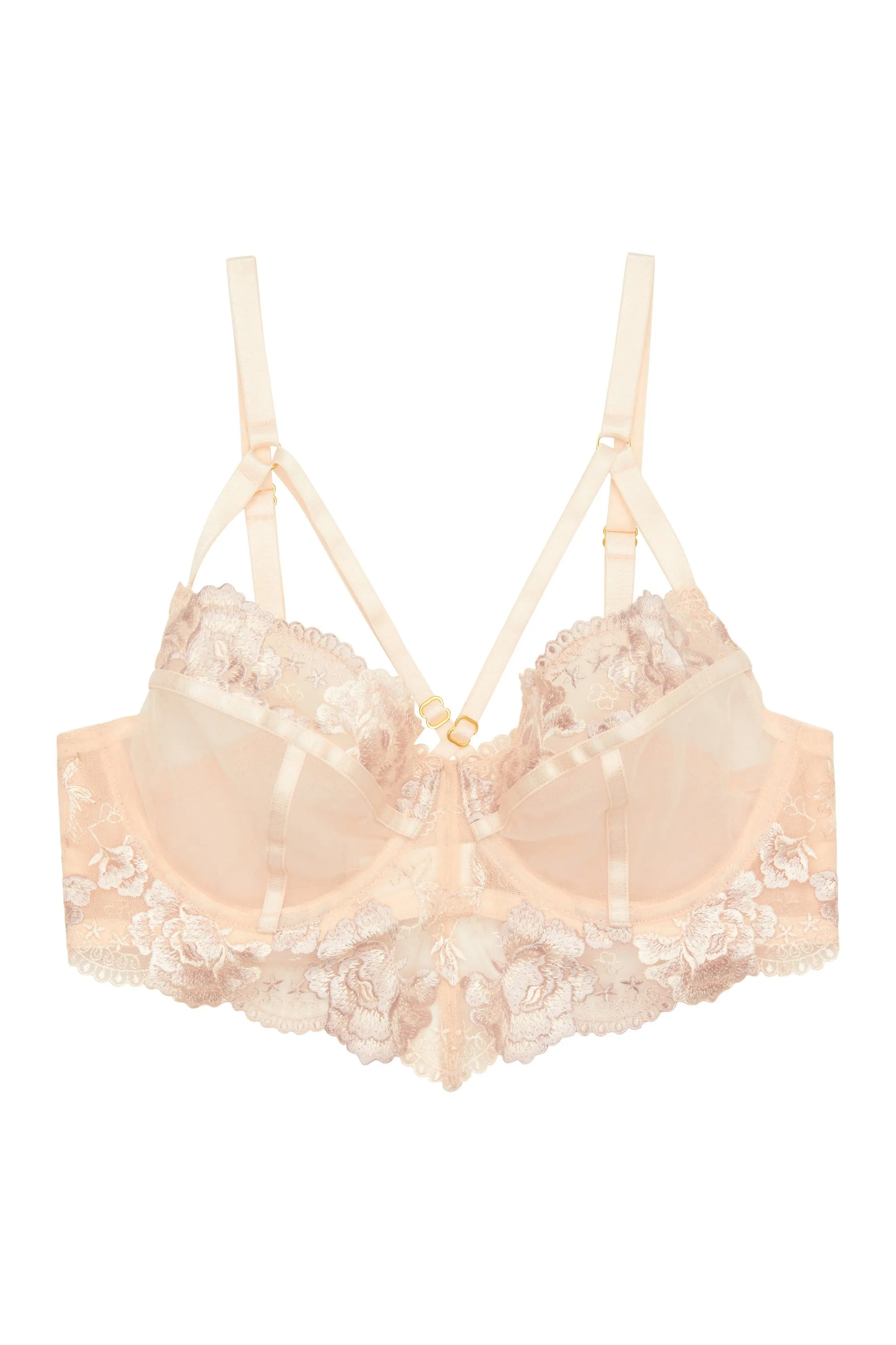 Wolf & Whistle Grace Blush embroidered underwired bra B - G